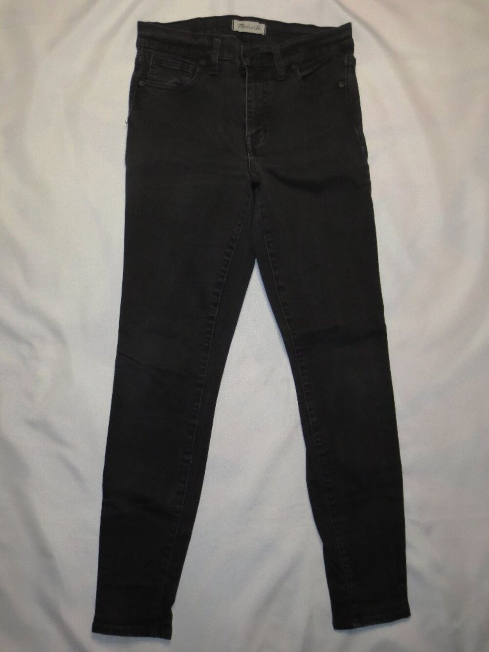 MADEWELL womens JEANS washed black 9” HIGH RISER skinny DENIM SIZE 28